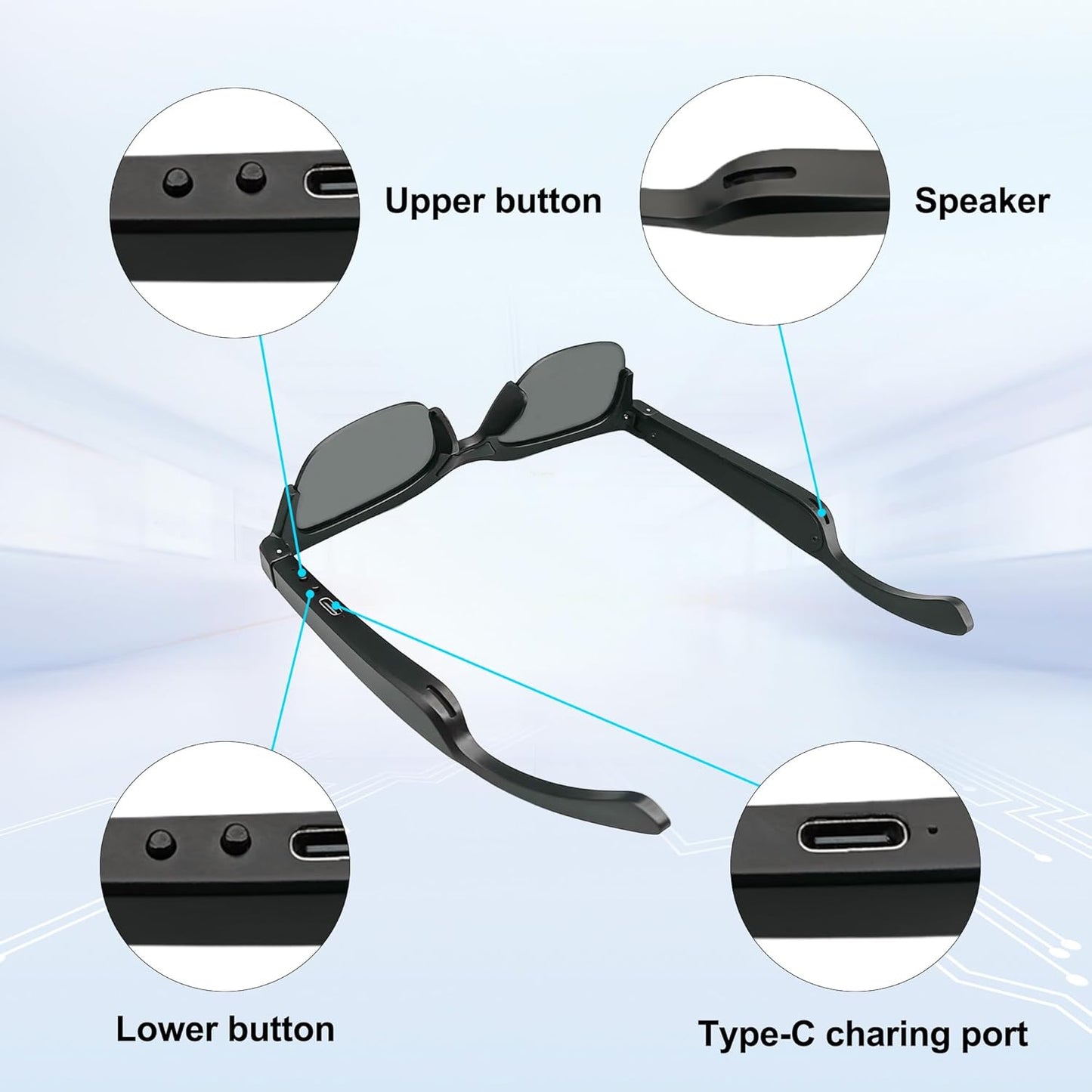 Lunettes de soleil audio Bluetooth élégantes
