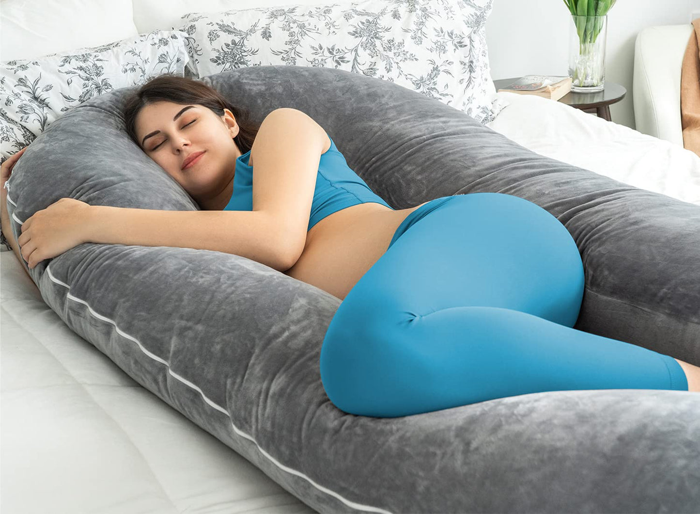 Coussin de grossesse douillet Queen Rose