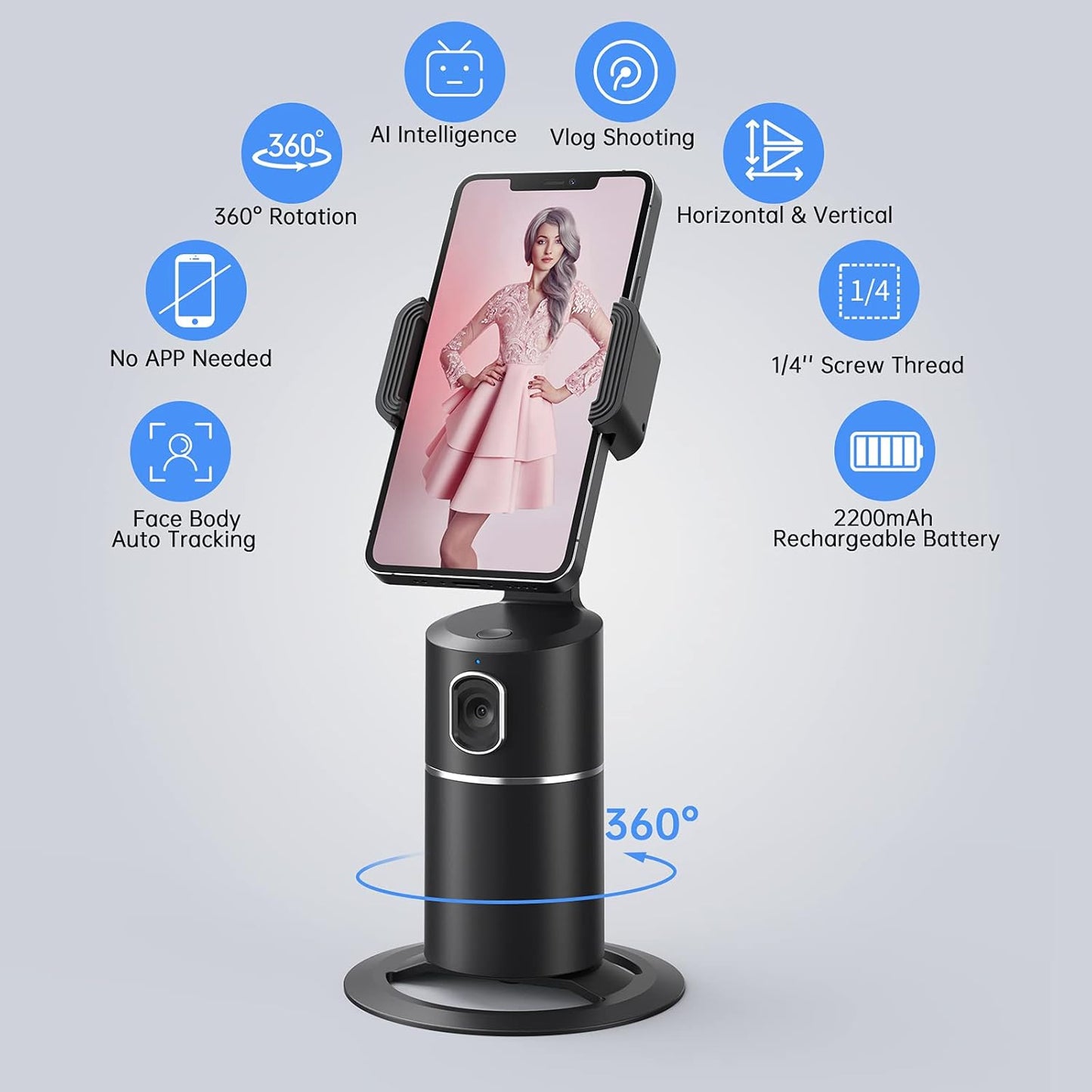 Support de téléphone intelligent avec suivi du visage