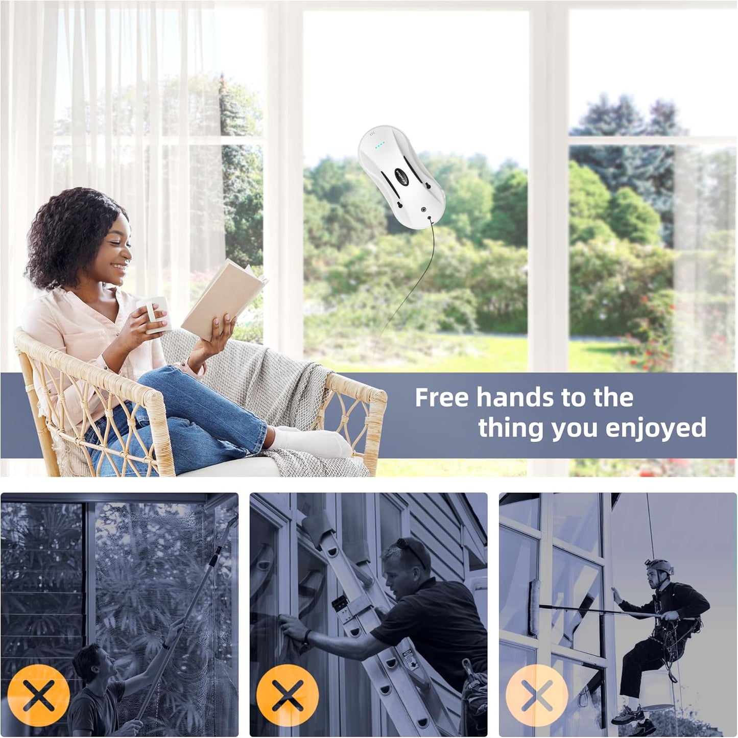 Robot nettoyeur de vitres intelligent